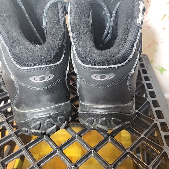 Salomon Black Avo W+ Thinsulate™ Waterproof Winter Boots Wms Sz 7 Lace Up - Picture 5 of 7